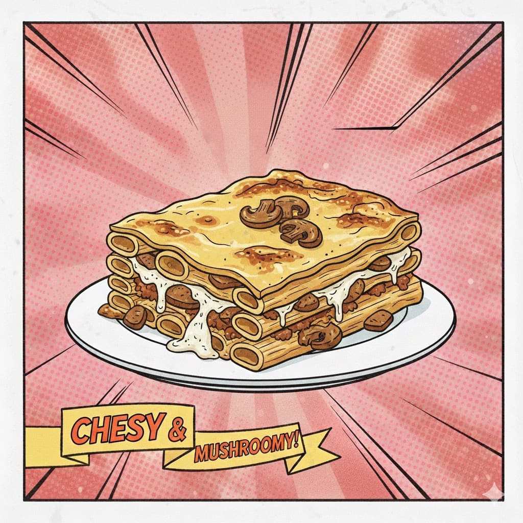 Ιταλικό παστίτσιο με τυριά και μανιτάρια